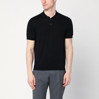 Drumohr Black polo shirt in cotton
