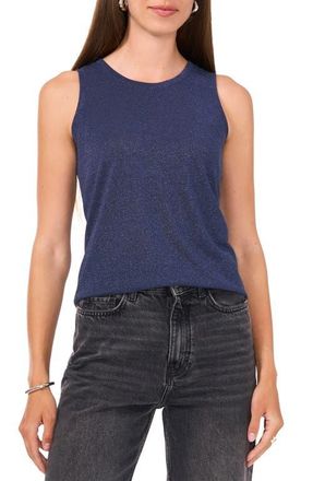 Vince Camuto Metallic Knit Tank in Vintage Blue at Nordstrom, Size X-Small