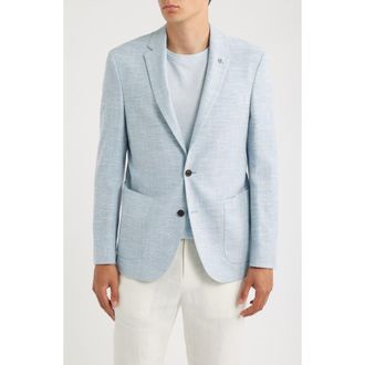 AllSaints Rudy Slim Fit Cotton Blend Sport Coat in Light Blue at Nordstrom, Size 46Regular