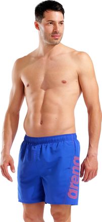 Arena Badeshorts ARENA FUNDAMENTALS ARENA LOGO BOXER R, Herren, Gr. XXL, N-Gr, neon blau, team orange, Obermaterial: 100% Polyester, Badehosen Badeshorts