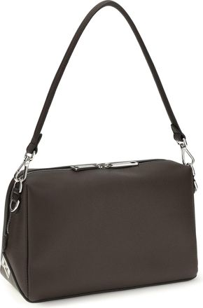 Fendi Mens Lui Shoulder Bag Chocolate+palladio Calf Leather Bos Taurus