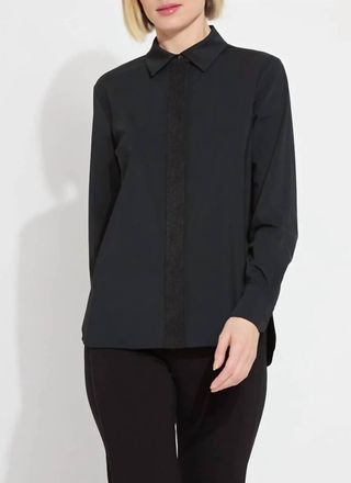 Lyss&eacute; Connie Micro Beaded Button Down Shirt In Black