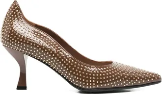 Marc Ellis studs-embellishment leather pumps - women - Calf Leather/Calf Leather/Calf Leather - 40 - Brown