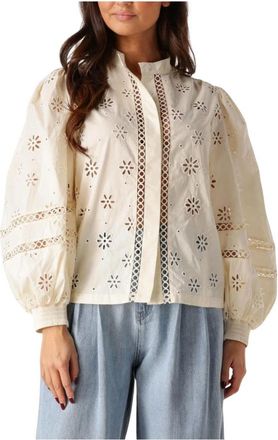 Ibana Tomasa Blouse - Dames - Blouses - Beige - M - Katoen - Overhemden