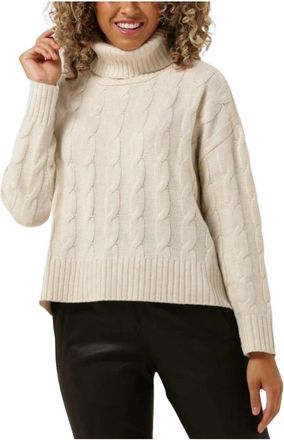 Moss Copenhagen Roll Neck Sweater Rahima Latifa Ecru - Dames - Coltruien - Beige - L - Truien & Vesten
