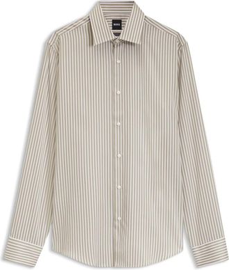 HUGO BOSS H-Joe-K-C1 Shirt - Heren - Casual Overhemden - Beige - 2XL - Katoen - Overhemden