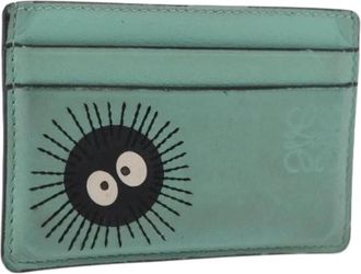 Loewe Pre-owned Card Case - Dames - Vintage Accessoires - Groen - ONE Size - Leer - Vintage