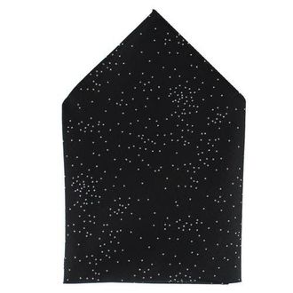 Trafalgar Store Mystere Metallic Star Light 12 x 12 Silk Pocket Square in Black at Nordstrom