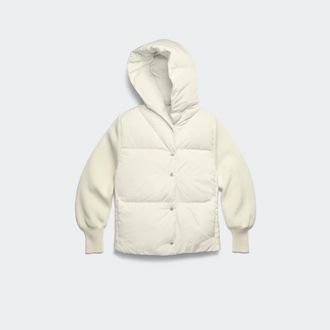 Canada Goose HyBridge Astoria Knit Hoodie (Women, Cottongrass, M)