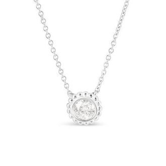 House of Brilliance 10K White Gold 1/2 Cttw Bezel Set Diamond Sunflower Finish 18 Pendant Necklace at Nordstrom