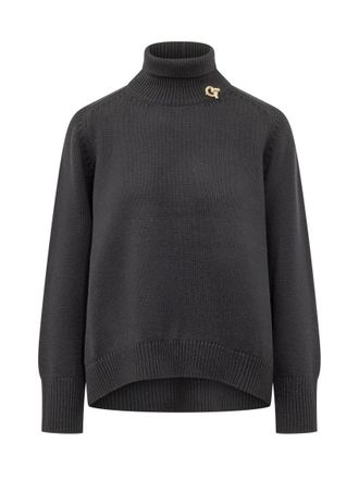 Fabiana Filippi Black Knitted Turtle Neck Sweater