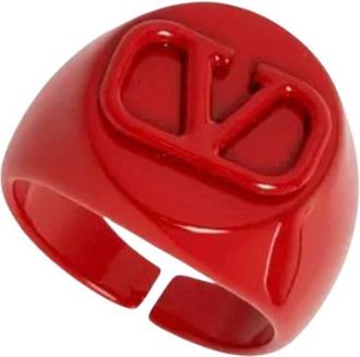 Valentino Garavani Valentino Red Signet Ring Size R Size M