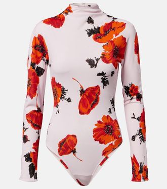Alaia Ala&iuml;a Floral jersey bodysuit