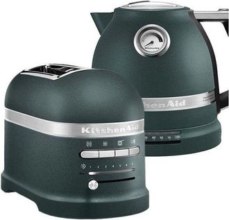 KitchenAid Kitchenaid - Artisan Pebbled Palm 2 Slot Toaster and Kettle Set