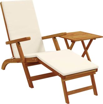 vidaXL Recliner Y Tumbona Plegable 2 Uds. Madera De Acacia S&oacute;lida Vidaxl
