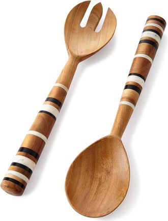 Juliska Stonewood Stripe 2-Piece Salad Serving Set