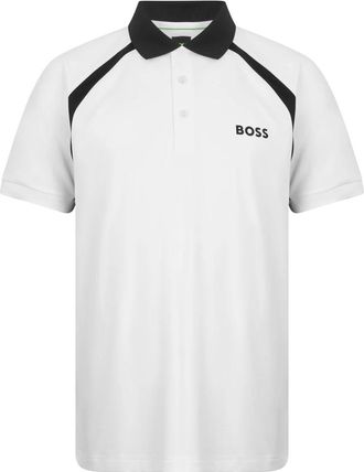 HUGO BOSS Active Sneldrogend Slim-fit Poloshirt - Heren - Polos - Wit - L - Polyester - Tops