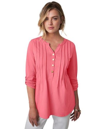 Jessica London Stretch Pleated Tunic in Tea Rose at Nordstrom, Size Small