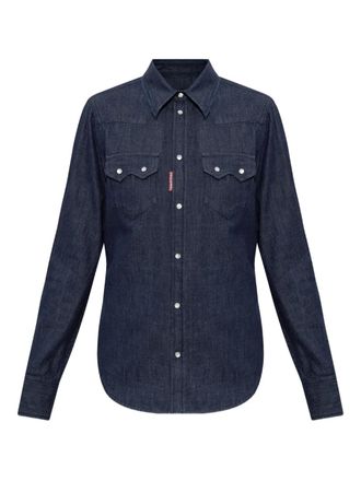 Dsquared2 Denim overhemd met zak - Blauw