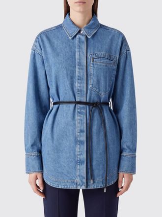 Sportmax Camicia in denim di lyocell con spalle cadute e tasche a toppa