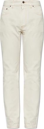 Versace Jeans met Licht Toelopende Pijpen - Heren - Slim Fit Jeans - Beige - W29 - Katoen - Jeans