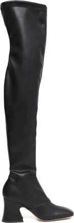 Chlo&eacute; Zwarte Lakleren Laarzen - Dames - Over de knie laarzen - Zwart - 40 EU - Leer - Schoenen