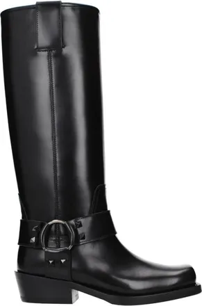 Valentino Garavani F85437 Hoge Laarzen - Dames - Hoge Laarzen - Zwart - 41 EU - Leer - Schoenen