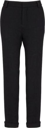 Balmain Crepe Straight-Leg Trousers - female - Balmain - Slim-fit Trousers - Black - XL - Trousers