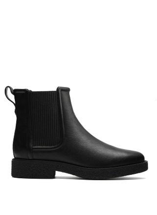 Clarks Womens Chelsea Boots Nella Top in Black Smooth Leather, black, 4.5 UK