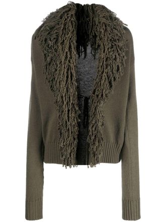 Blumarine Cardigan con frange - Verde
