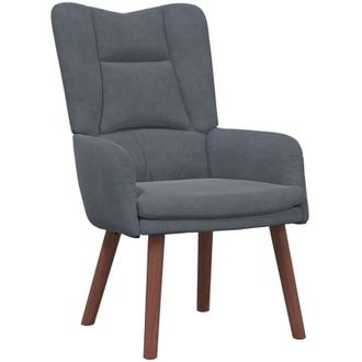 vidaXL Vidaxl - Silla Relax Gris Oscuro 63 X 67 X 94 Cm Terciopelo