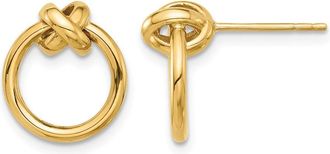 Diamond2Deal 10K Yellow Gold Polished Circle Shape Stud Earrings