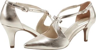 Bandolino Zeffer Pump Natural Pointed Toe Kitten Heel HTAT854