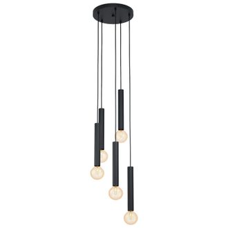 Loops Pendant Ceiling Light 5 Black Long Bulb Holders Kitchen Bulb E27 5x60W