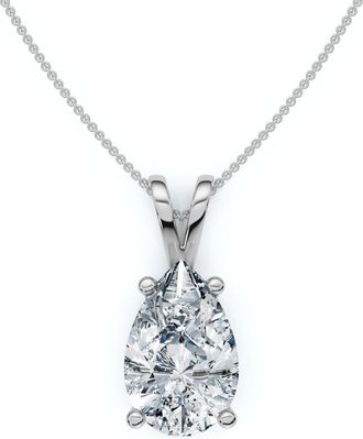 Pompeii3 4Ct Solitaire Diamond Pendant Lab Grown 14k Gold