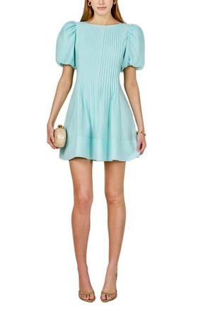 endless rose Puff Sleeve Minidress in Aqua at Nordstrom, Size X-Small