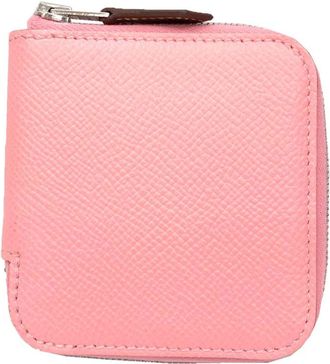 Hermès Pink Epsom Leather Coin Purse/Coin Case (Pre-Owned)