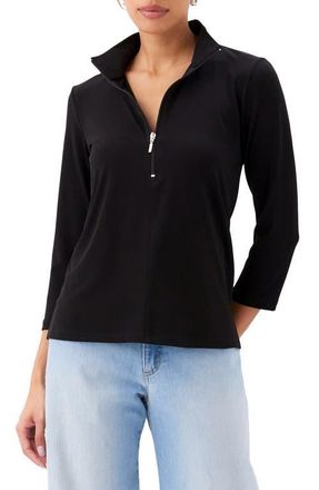 Karen Kane Quarter Zip Jersey Pullover in Black at Nordstrom, Size X-Small