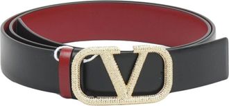 Valentino Belts, female, Black, Size: 75 CM Vlogo Reversible Belt