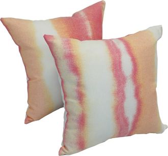 Blazing Needles Spun Polyester 17-inch Outdoor Throw Pillows (Set of 2)