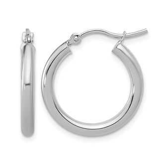 Diamond2Deal 14k Gold 2.5mm Round Shape Lightweight Tube Hoop Earrings