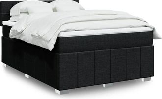 vidaXL Vidaxl - Cama Box Spring Con Colch&oacute;n Tela Negro 160x200 Cm