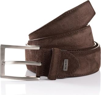 Monti Lederg&uuml;rtel MONTI TORONTO, Herren, Gr. 11,5, braun (dunkelbraun), Rindsleder, G&uuml;rtel Lederg&uuml;rtel, Veloursoptik, matt, elegant, weich, mit Logo