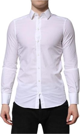 Dolce & Gabbana Martini Lange Mouwen Overhemd - Heren - Zakelijke Overhemden - Wit - XS - Katoen - Overhemden
