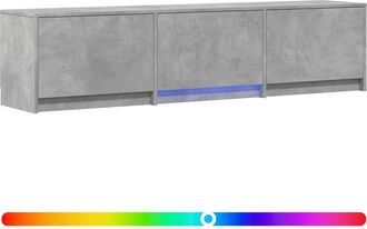 vidaXL Mueble De Tv Con Led 165x34x40 Cm Gris Hormig&oacute;n Vidaxl