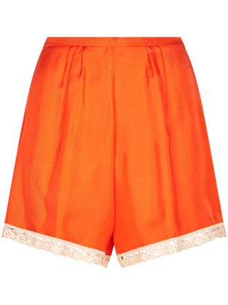 Forte_Forte Viscose Twill Culotte Shorts with Lace Trim