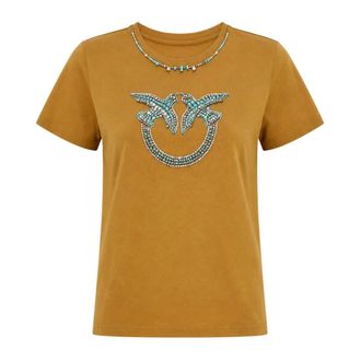 Pinko T-Shirts, female, Brown, Size: XS Fidenza T-shirt