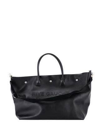 Saint Laurent Rive Gauche Shopper Embossed Leather Maxi tote bag - Black