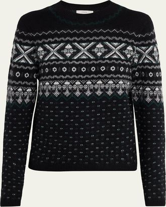 Vince Cashmere Fairisle Crewneck Sweater