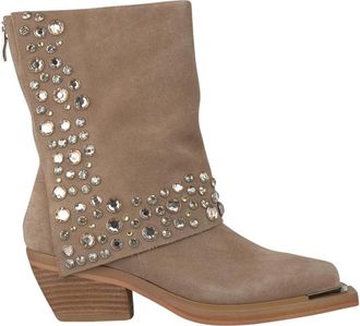 Alma En Pena Studded enkellaars - Dames - Cowboylaarzen - Beige - 36 EU - Schoenen